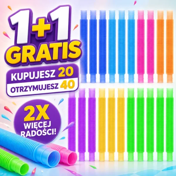 SensoRurki -  Zestaw tubek sensorycznych dla dzieci. 1+1 GRATIS
